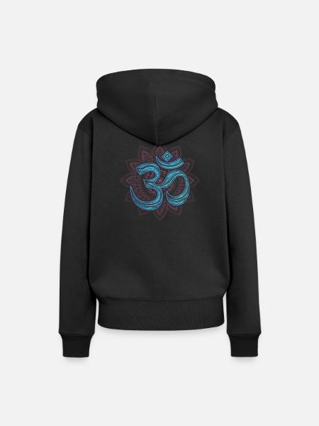 om namaste - Frauen Premium Bio Hoodie - Schwarz