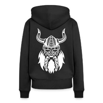 Vikings - Sweat à capuche Premium bio Femme - noir - Dos - Julia (174cm)