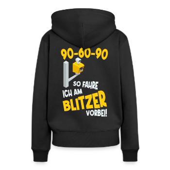 Blitzer Radarkontrolle Knöllchen geblitzt Radar - Frauen Premium Bio Hoodie - Schwarz - Hinten - Julia (174cm)