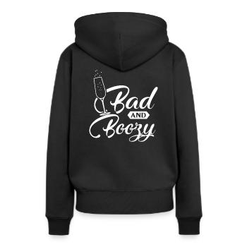 Fête de cadeau mauvaise et ivre JGA drink - Sweat à capuche Premium bio Femme - noir - Dos - Julia (174cm)