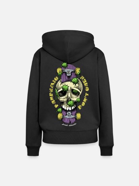 Covid Pandemic Skateboarding - Frauen Premium Bio Hoodie - Schwarz