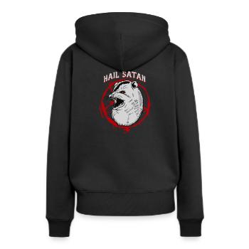 Salut Satan I Opossum satanique - Sweat à capuche Premium bio Femme - noir - Dos - Julia (174cm)