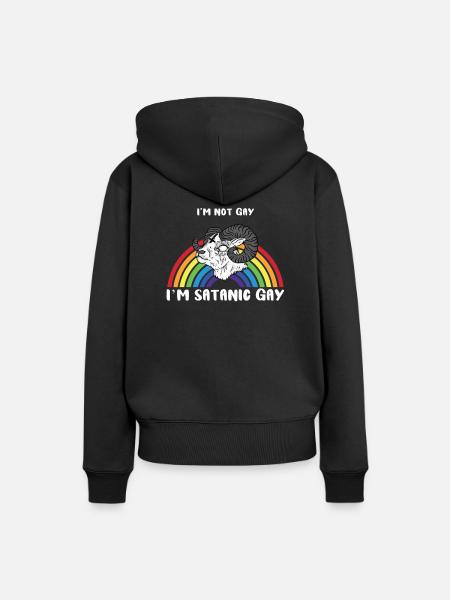 I'm Not Gay I'm Satanic Gay LGBT Satanist - Ekologisk premiumluvtröja dam - svart