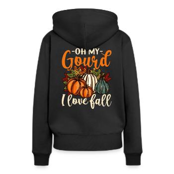 Oh ma gourde Happy Fall Y’all drôle citrouille cadeau - Sweat à capuche Premium bio Femme - noir - Dos - Julia (174cm)