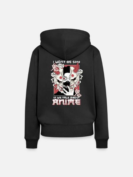 ANIME BOYS2 IWONTBESHYIFWETALKABOUTANIME - Ekologisk premiumluvtröja dam - svart