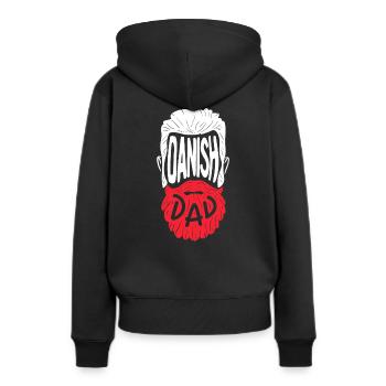 Danish Dad - Frauen Premium Bio Hoodie - Schwarz - Hinten - Julia (174cm)