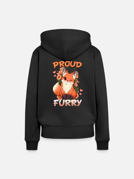 Proud Furry I Furries Cosplay Fandom - Ekologisk premiumluvtröja dam - svart