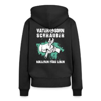 Tournevis père et fils - Sweat à capuche Premium bio Femme - noir - Dos - Julia (174cm)