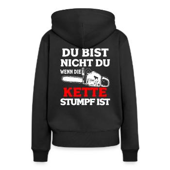Du bist nicht du wenn die Kette stumpf ist - Frauen Premium Bio Hoodie - Schwarz - Hinten - Julia (174cm)