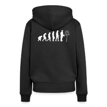 Évolution apiculteur apiculture miel d'abeille - Sweat à capuche Premium bio Femme - noir - Dos - Julia (174cm)