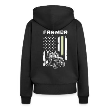 Agriculteur agriculteur agriculteur - Sweat à capuche Premium bio Femme - noir - Dos - Julia (174cm)
