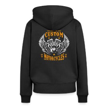 Motorrad Motorradfahrer Biker Motor - Frauen Premium Bio Hoodie - Schwarz - Hinten - Julia (174cm)