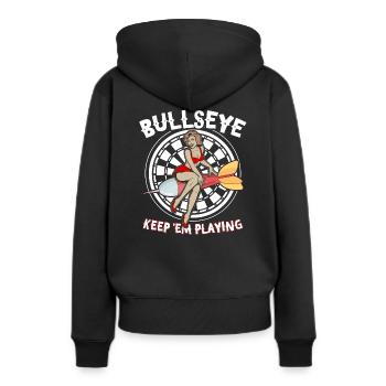 Bullseye Dart Dartscheibe Darts Dartspieler - Frauen Premium Bio Hoodie - Schwarz - Hinten - Julia (174cm)