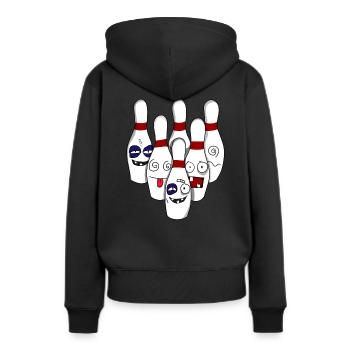 Quilles de boule de bowling détruites - Sweat à capuche Premium bio Femme - noir - Dos - Julia (174cm)
