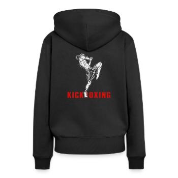 Kickboxer Kickboxen - Frauen Premium Bio Hoodie - Schwarz - Hinten - Julia (174cm)