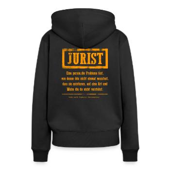 Jurist Definition - Frauen Premium Bio Hoodie - Schwarz - Hinten - Julia (174cm)