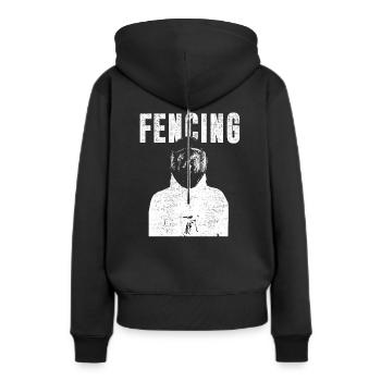 Escrime - Sweat à capuche Premium bio Femme - noir - Dos - Julia (174cm)