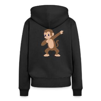 Tamponner le singe tamponner - Sweat à capuche Premium bio Femme - noir - Dos - Julia (174cm)