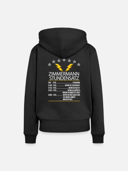 Zimmermann Stundensatz - Frauen Premium Bio Hoodie - Schwarz