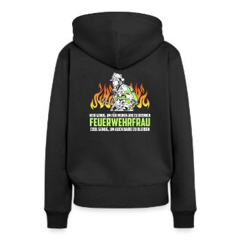 Feuerwehrfrau Feuerwehr - Frauen Premium Bio Hoodie - Schwarz - Hinten - Julia (174cm)