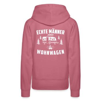 Les vrais hommes tirent des caravanes - Sweat à capuche Premium bio Femme - mauve - Dos - Isabella (175cm)