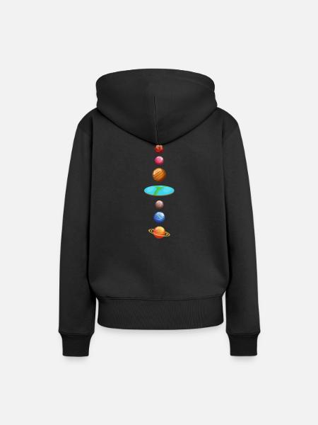Planeten Universum - Frauen Premium Bio Hoodie - Schwarz