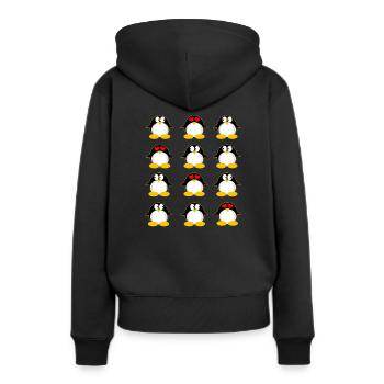 Pingouin pingouin - Sweat à capuche Premium bio Femme - noir - Dos - Julia (174cm)