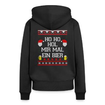 Ugly Christmas Bière - Sweat à capuche Premium bio Femme - noir - Dos - Julia (174cm)