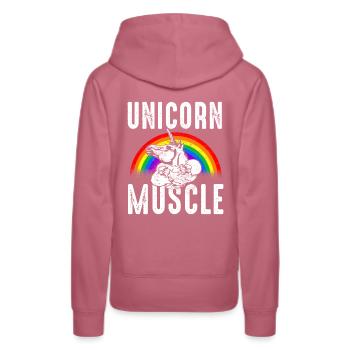 Licorne Muscle - Sweat à capuche Premium bio Femme - mauve - Dos - Isabella (175cm)
