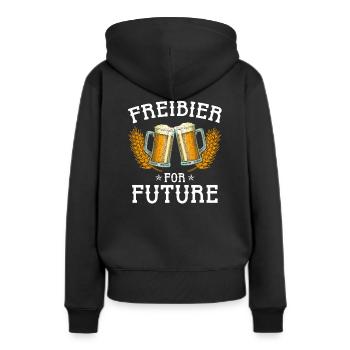 Freibier for future - Sweat à capuche Premium bio Femme - noir - Dos - Julia (174cm)
