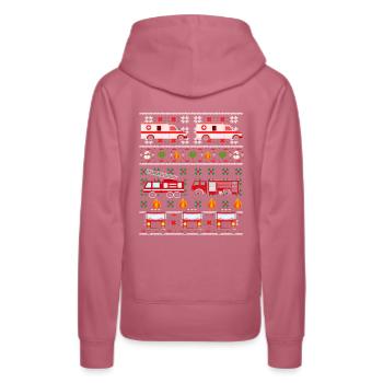 Ugly Christmas Notfall - Frauen Premium Bio Hoodie - Malve - Hinten - Isabella (175cm)