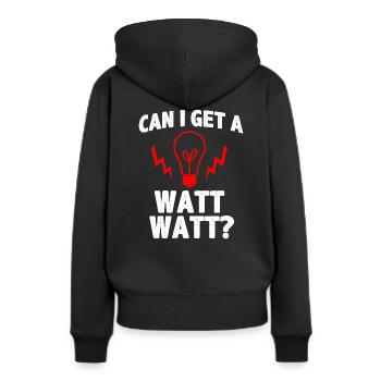 Watts d'électricité - Sweat à capuche Premium bio Femme - noir - Dos - Julia (174cm)