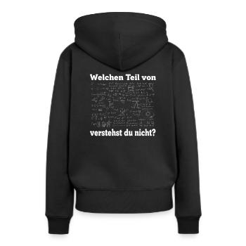 Welchen Teil von verstehst du nicht? - Frauen Premium Bio Hoodie - Schwarz - Hinten - Julia (174cm)