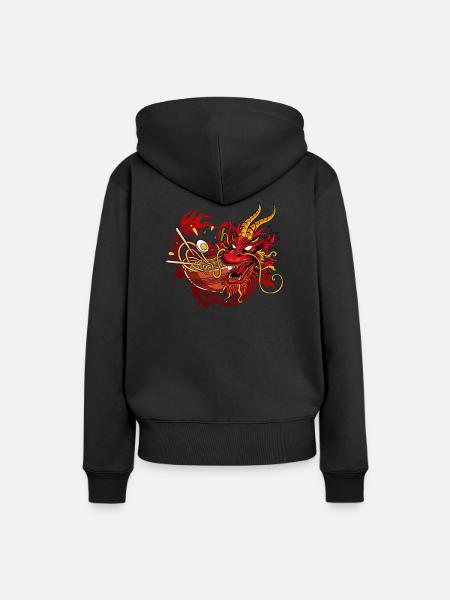 Ramen Drache Japan - Frauen Premium Bio Hoodie - Schwarz