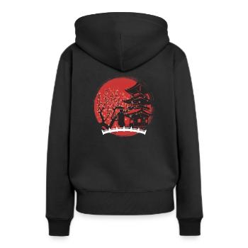 Japan Japanisch - Frauen Premium Bio Hoodie - Schwarz - Hinten - Julia (174cm)