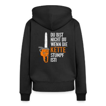 Du bist nicht du wenn die Kette stumpf ist - Frauen Premium Bio Hoodie - Schwarz - Hinten - Julia (174cm)