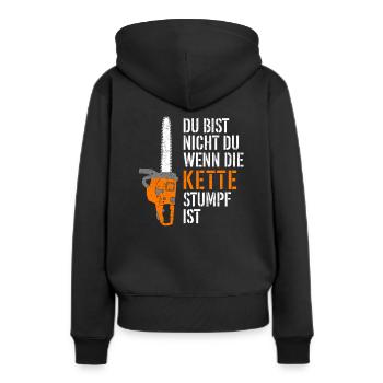 Du bist nicht du wenn die Kette stumpf ist - Frauen Premium Bio Hoodie - Schwarz - Hinten - Julia (174cm)