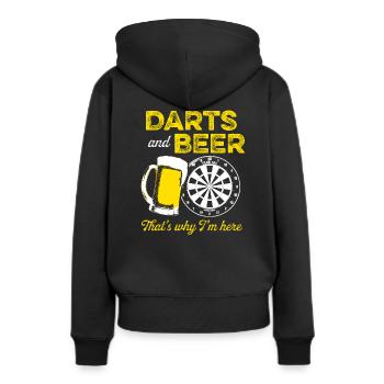 Fléchettes fléchettes et bière - Sweat à capuche Premium bio Femme - noir - Dos - Julia (174cm)