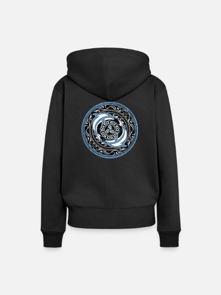 Keltische Delfine - Frauen Premium Bio Hoodie - Schwarz