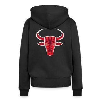 TAUREAU ROUGE AGRESSIF - Sweat à capuche Premium bio Femme - noir - Dos - Julia (174cm)