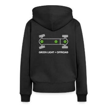 Syncro différentiels blocage symbole grunge optique - Sweat à capuche Premium bio Femme - noir - Dos - Julia (174cm)