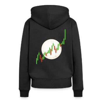 Blockchain Crypto Trading Échange de devises - Sweat à capuche Premium bio Femme - noir - Dos - Julia (174cm)