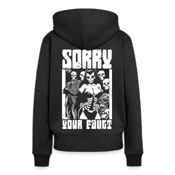 Désolé, votre erreur - Sweat à capuche Premium bio Femme - noir - Dos - Julia (174cm)
