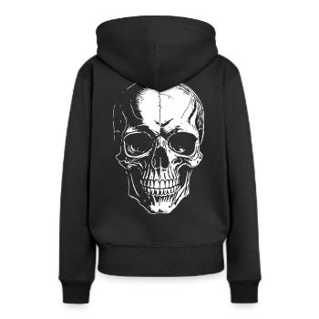 Crâne - Sweat à capuche Premium bio Femme - noir - Dos - Julia (174cm)