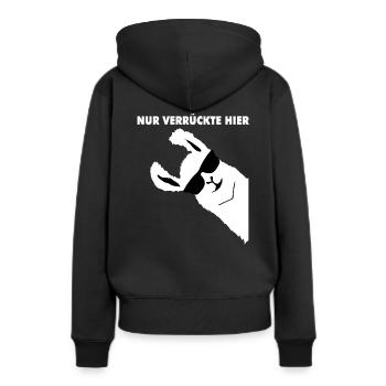 NUR VERRUeCKTE HIER ALPACA PARTY - Frauen Premium Bio Hoodie - Schwarz - Hinten - Julia (174cm)