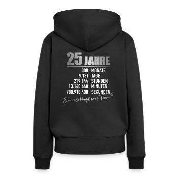 Silberhochzeit - Frauen Premium Bio Hoodie - Schwarz - Hinten - Julia (174cm)
