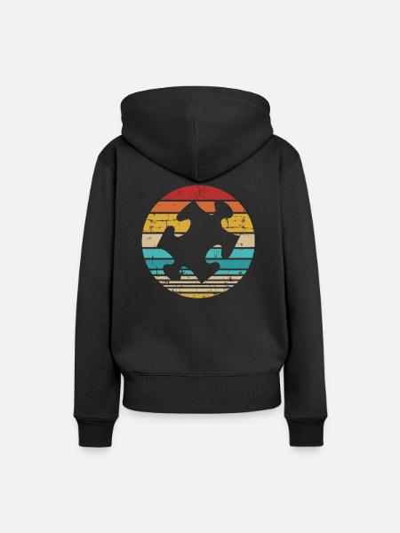 Puzzle - Frauen Premium Bio Hoodie - Schwarz