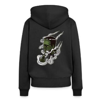 Vaping Monster Illustration | Horror Vape - Frauen Premium Bio Hoodie - Schwarz - Hinten - Julia (174cm)