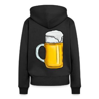 Bierkrug - Frauen Premium Bio Hoodie - Schwarz - Hinten - Julia (174cm)
