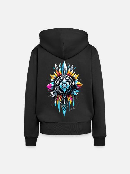 Geometrisches Stammessymbol - Frauen Premium Bio Hoodie - Schwarz